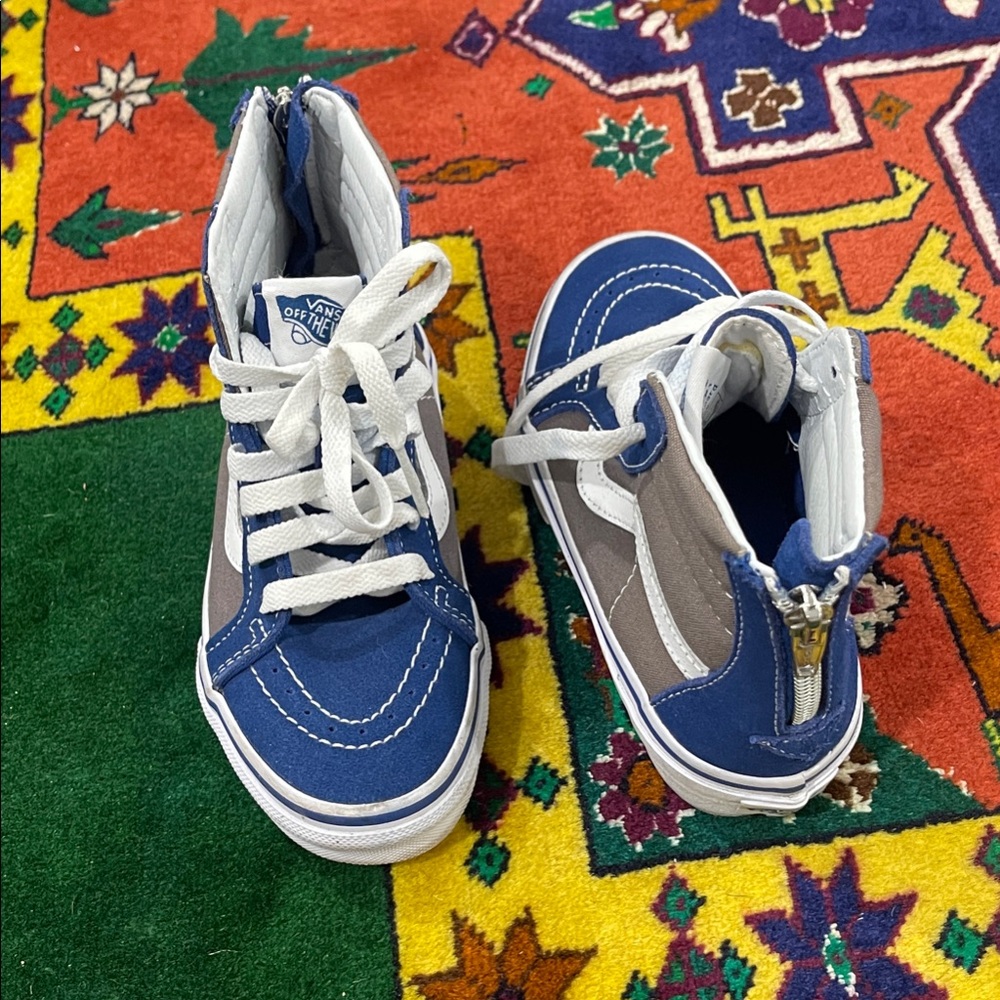 Vans Kids High-Top Sneakers - Blue and Gray